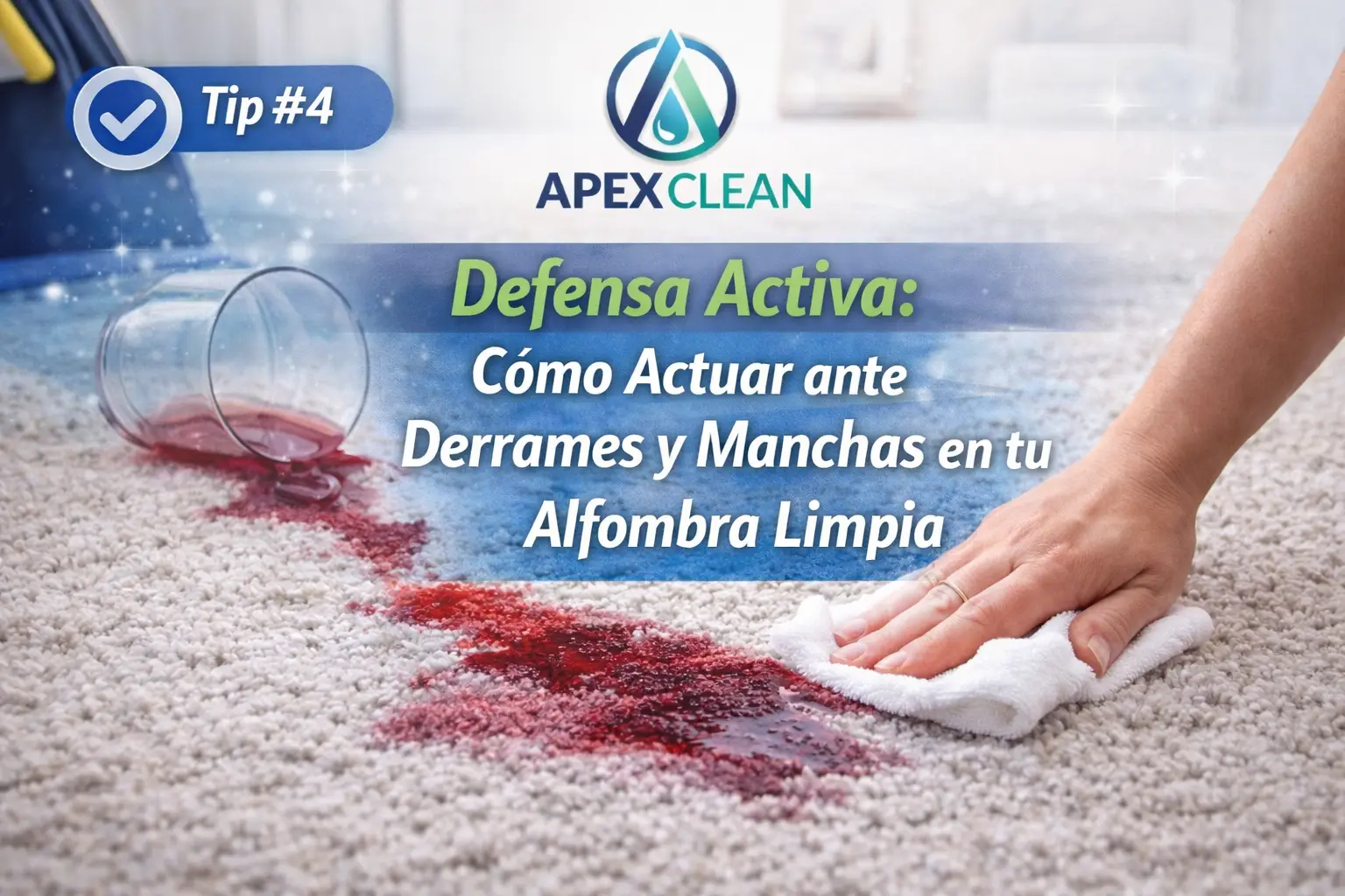 Tip #4: Defensa Activa: Cómo Actuar ante Derrames y Manchas en tu Alfombra Limpia